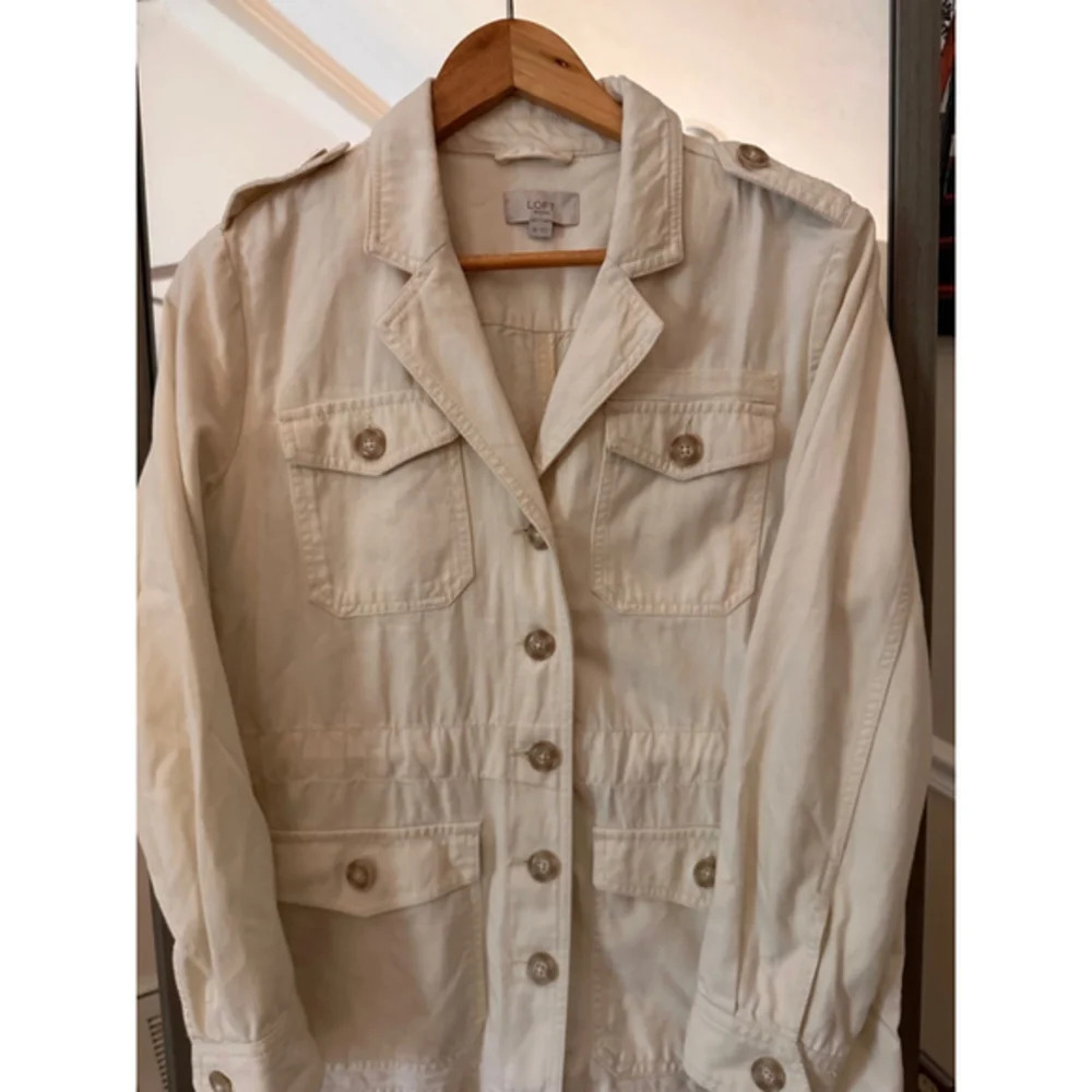 Loft White Utility Jacket Size Small - image 5